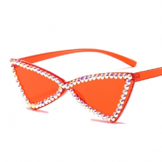 Retro Triangle Brille Rhinestone Solbriller Dame Kat Eye Solbriller