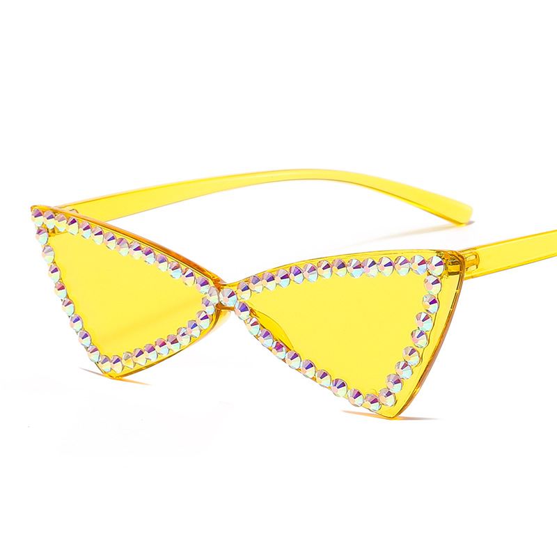 Retro Triangle Brille Rhinestone Solbriller Dame Kat Eye Solbriller