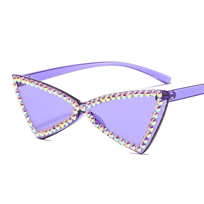 Retro Triangle Brille Rhinestone Solbriller Dame Kat Eye Solbriller