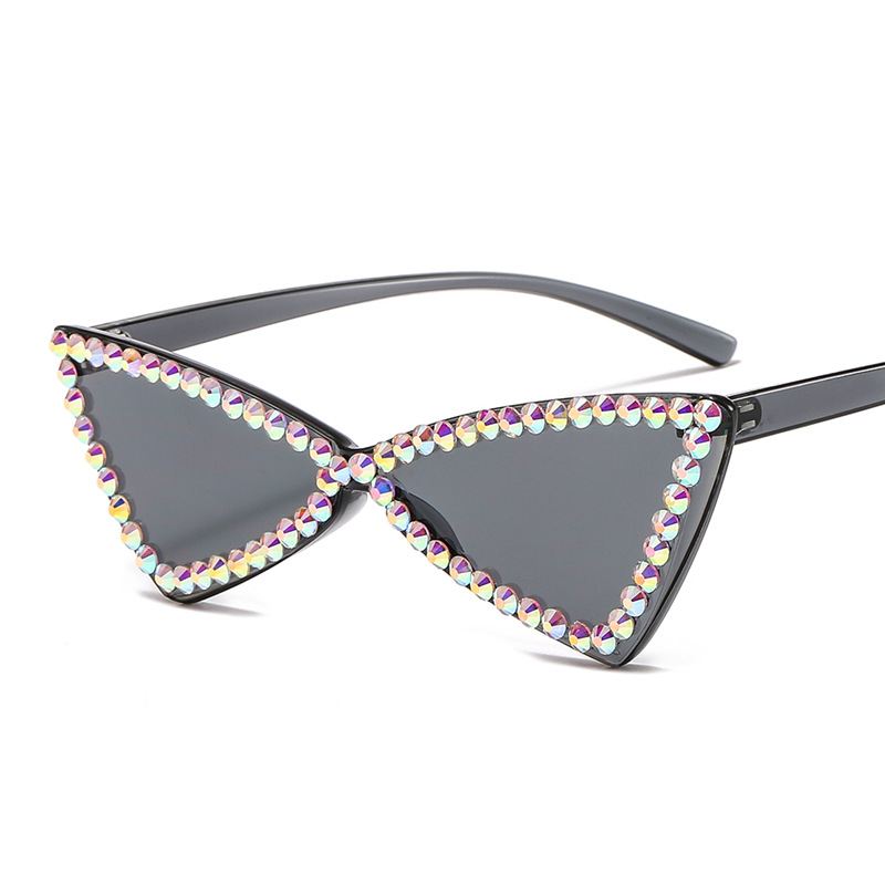 Retro Triangle Brille Rhinestone Solbriller Dame Kat Eye Solbriller