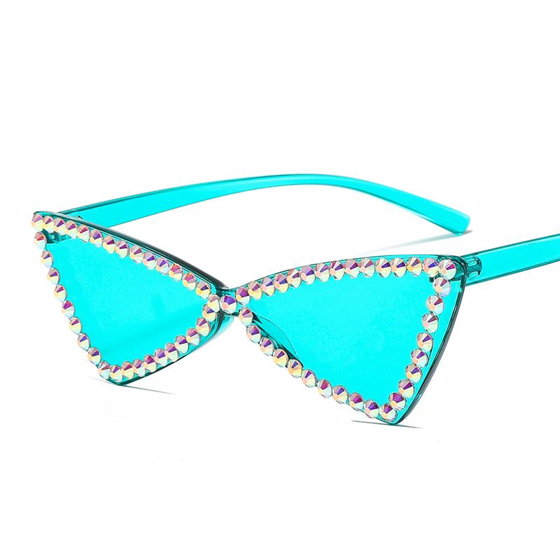 Retro Triangle Brille Rhinestone Solbriller Dame Kat Eye Solbriller