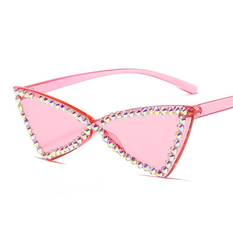 Retro Triangle Brille Rhinestone Solbriller Dame Kat Eye Solbriller