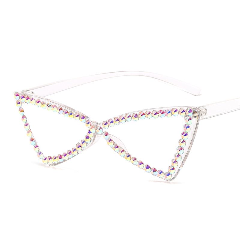 Retro Triangle Brille Rhinestone Solbriller Dame Kat Eye Solbriller