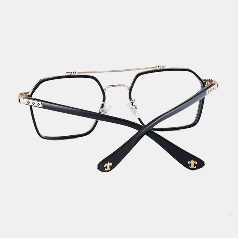 Unisex Large Full Frame Double Bridge Anti-blue Light Anti-uv Vintage Solbriller