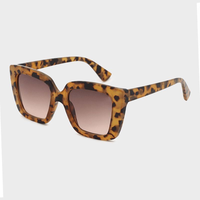 Unisex Leopard Thicken Full Frame Casual Uv-beskyttelsessolbriller