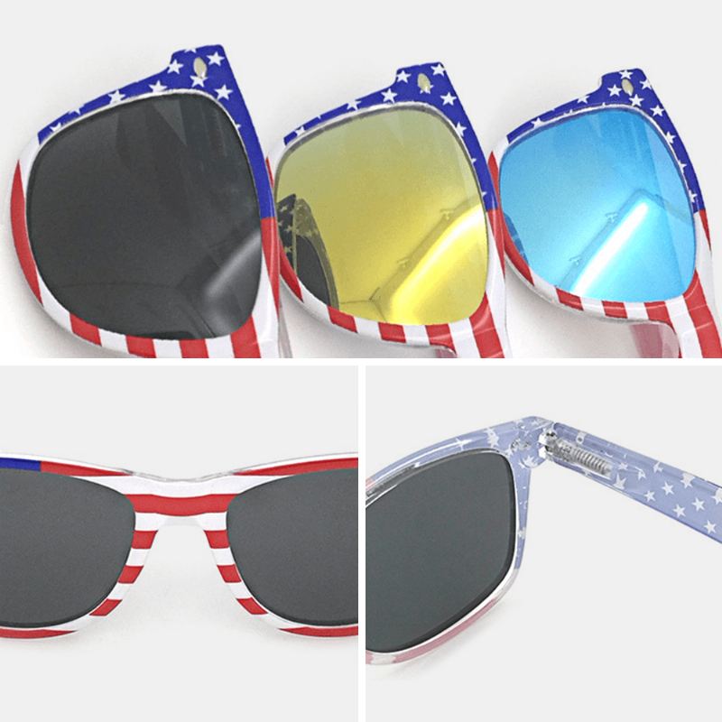 Unisex Patriotic Polarspex 80'er Retro Trendy Stilfulde Solbriller