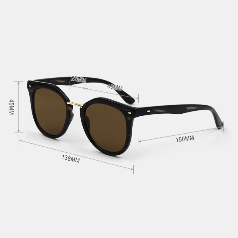 Unisex Tortoiseshell Square Full Frame Mode Casual Uv-beskyttelsessolbriller