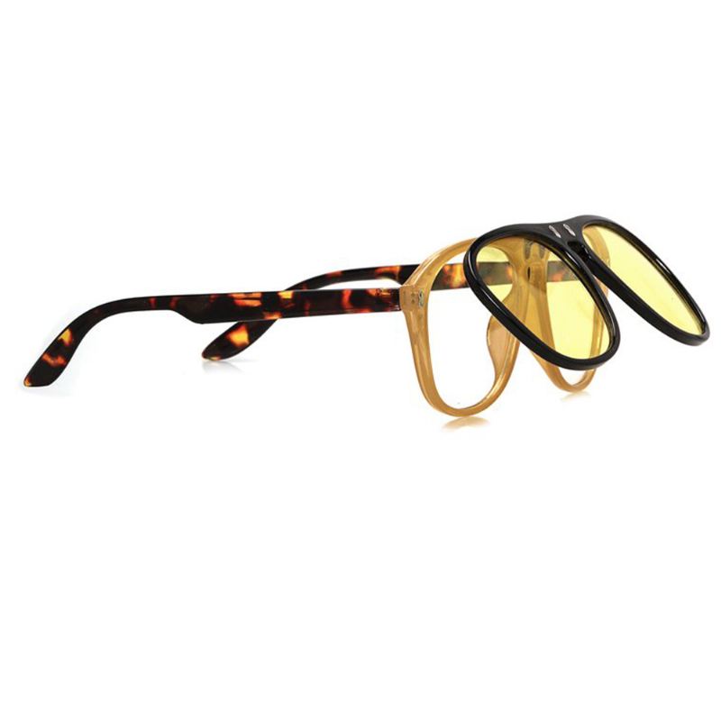 Uv400 Unisex Retro Personality Metal Frame Flip Solbriller