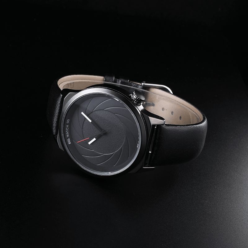 Bgg Mode Leather Mesh Strap Creative Dial Herreur Quartz Watch