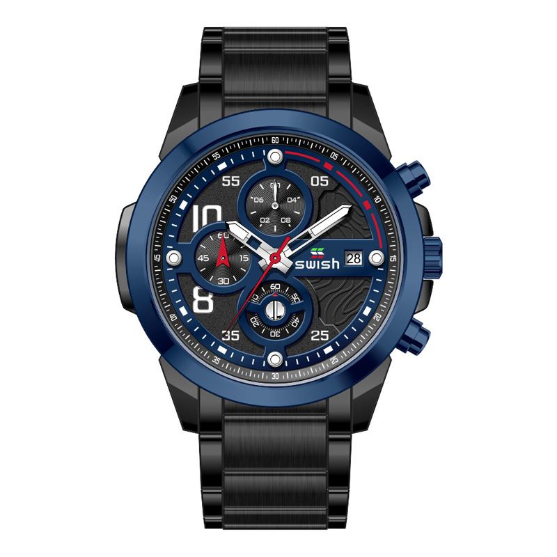 Business 3atm Vandtæt Lysende Dato Display Chronograph Herre Quartz Watch