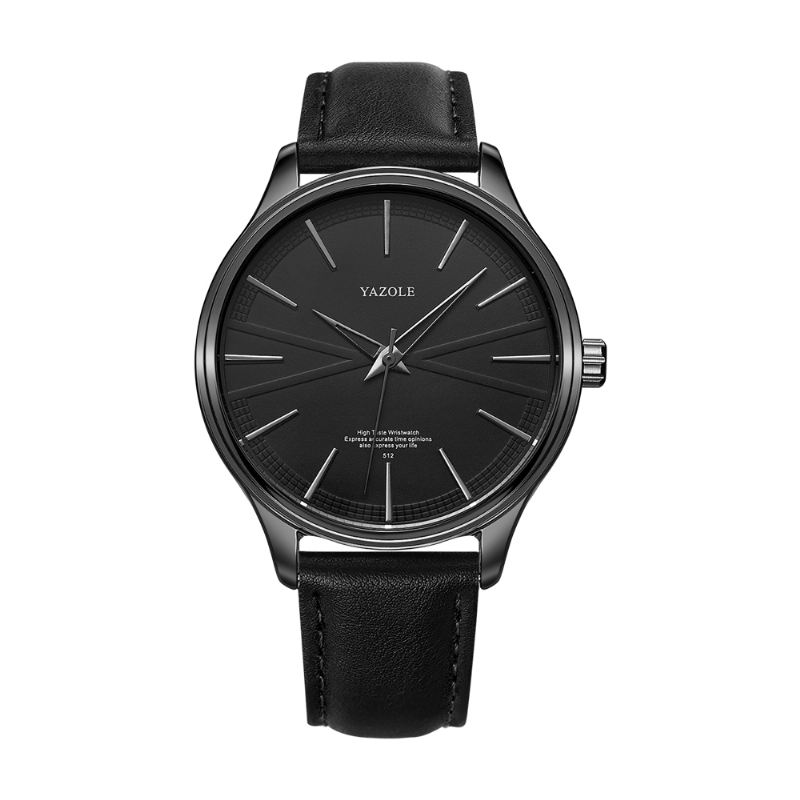 Business Style Simple Dial Clean Lines Læderrem Herre Quartz Watch