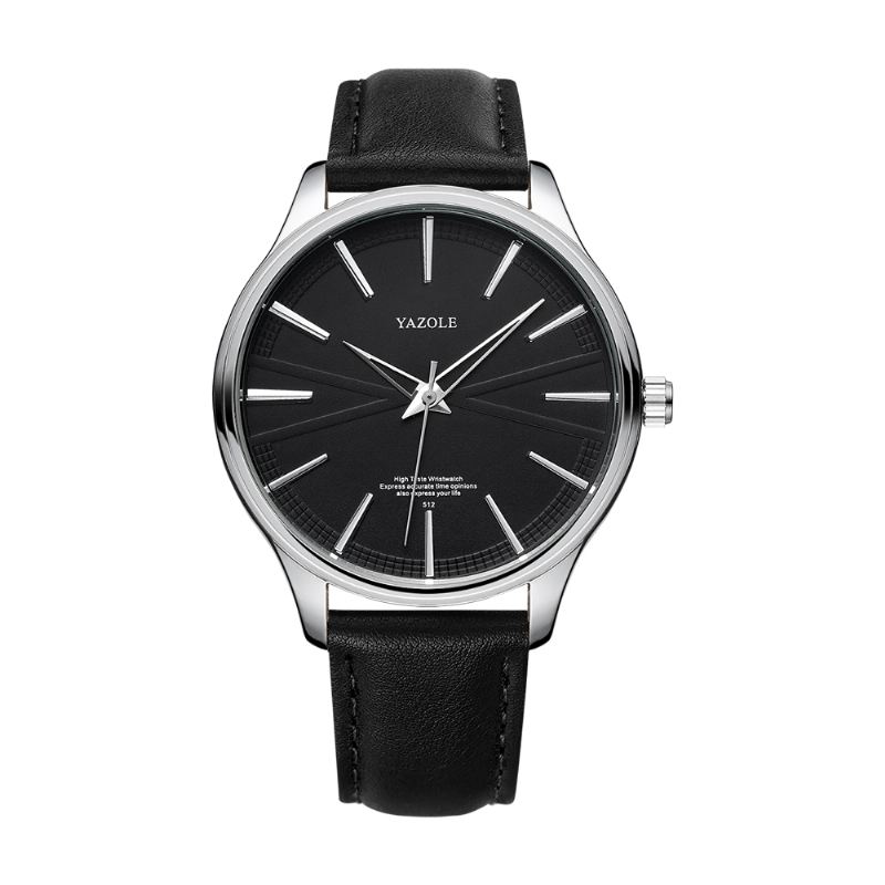 Business Style Simple Dial Clean Lines Læderrem Herre Quartz Watch