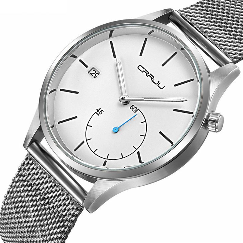 Casual Kalender Læderrem Working-dials Mænd Armbåndsur Quartz Watch