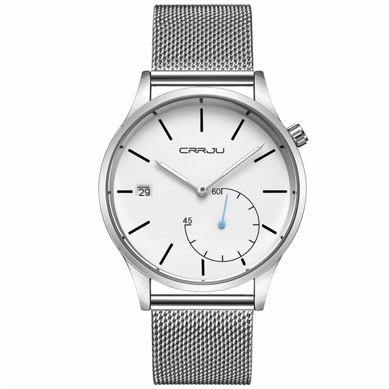 Casual Kalender Læderrem Working-dials Mænd Armbåndsur Quartz Watch