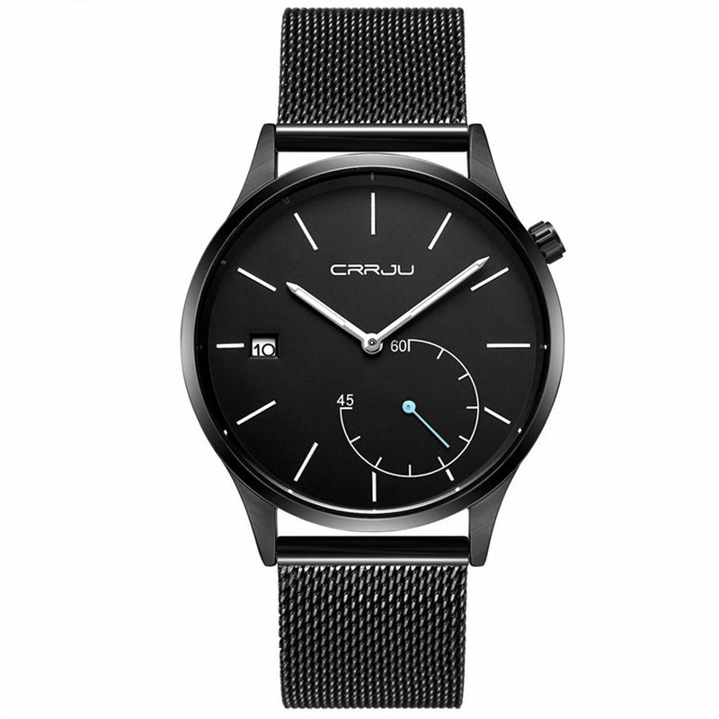 Casual Kalender Læderrem Working-dials Mænd Armbåndsur Quartz Watch