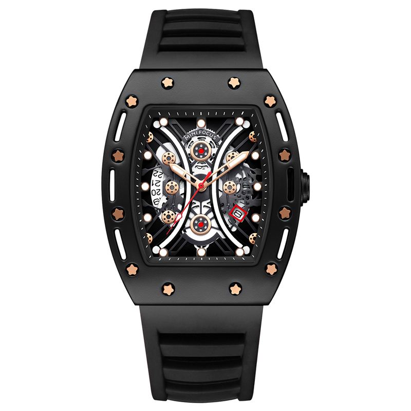 Casual Sports 3d Hollow-out Luminous Dial 3atm Vandtæt Herrearmbåndsur Quartz Watch