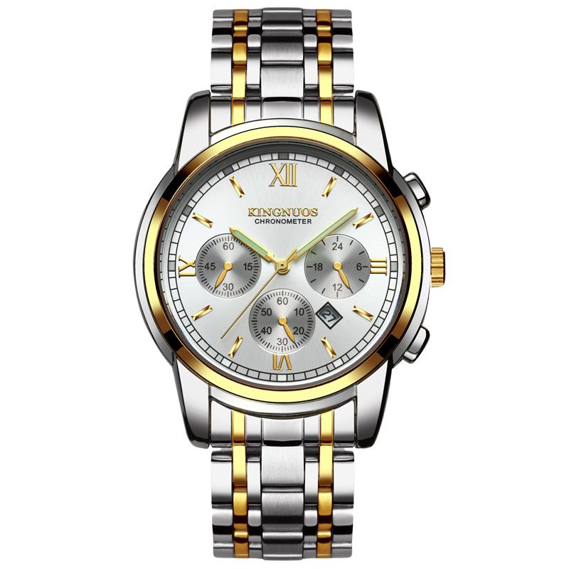 Casual Style Mænd Armbåndsur Fuld Steel Quartz Watch