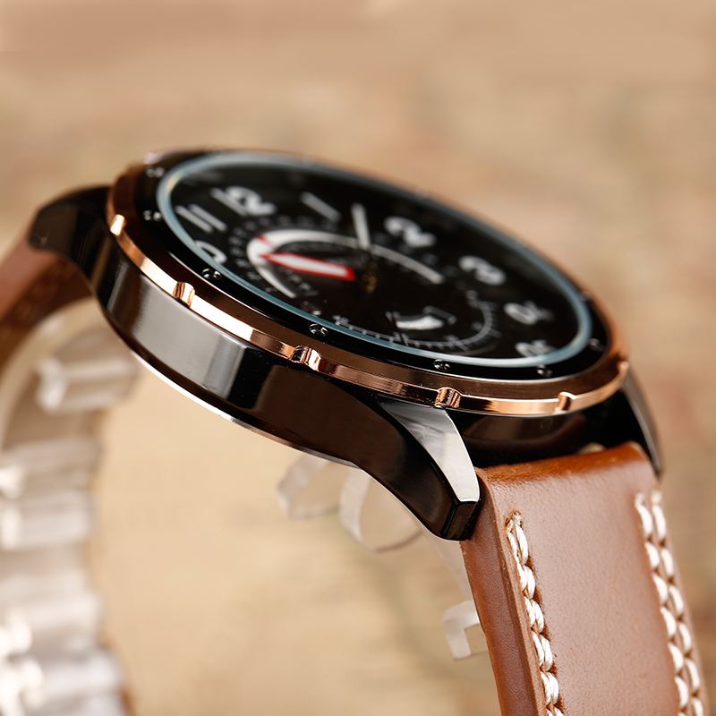 Casual Style Mænd Armbåndsur Kalender Quartz Movement Watch