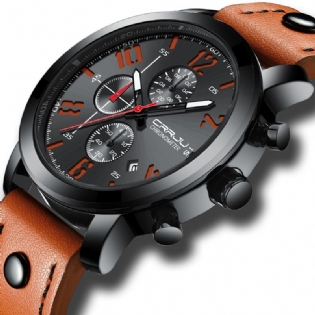Chronograph Casual Style Mænd Armbåndsur Lysende Display Quartz Watch