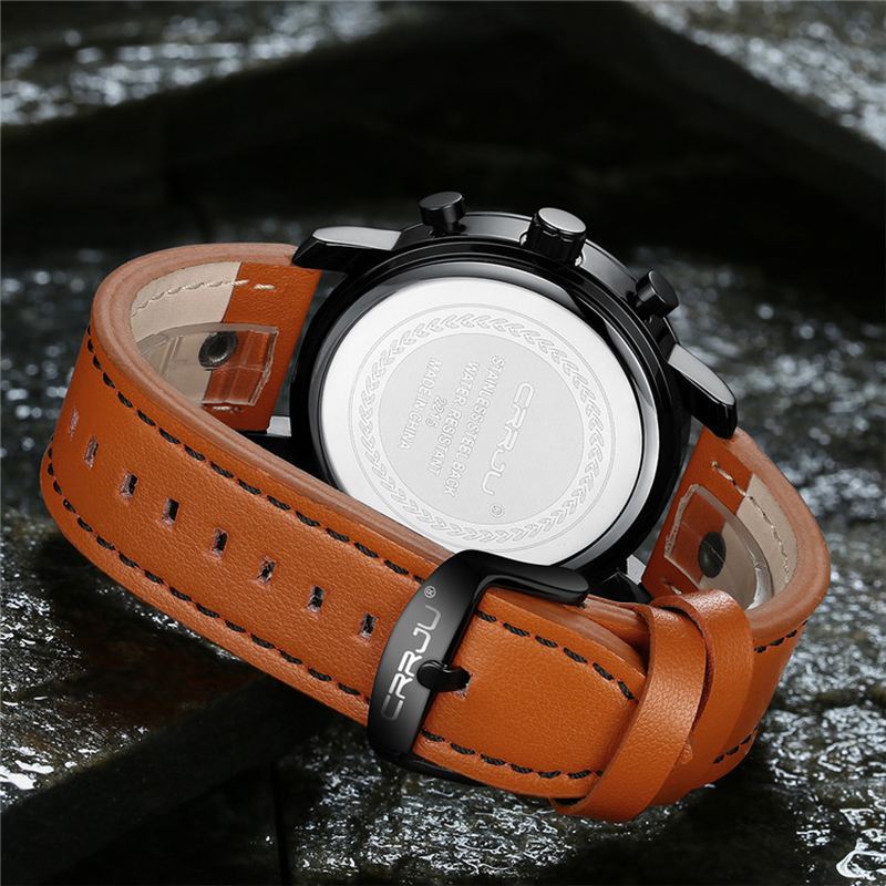 Chronograph Casual Style Mænd Armbåndsur Lysende Display Quartz Watch