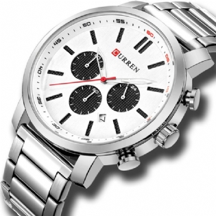 Chronograph Vandtæt Quartz Watch Business Style Mænd Armbåndsur