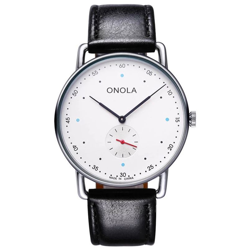 Creative Point Simple Dial Mænd Mode Nylon Læderrem Quartz Watch