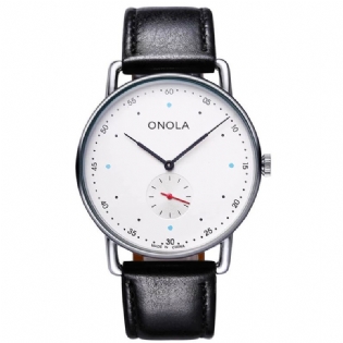 Creative Point Simple Dial Mænd Mode Nylon Læderrem Quartz Watch