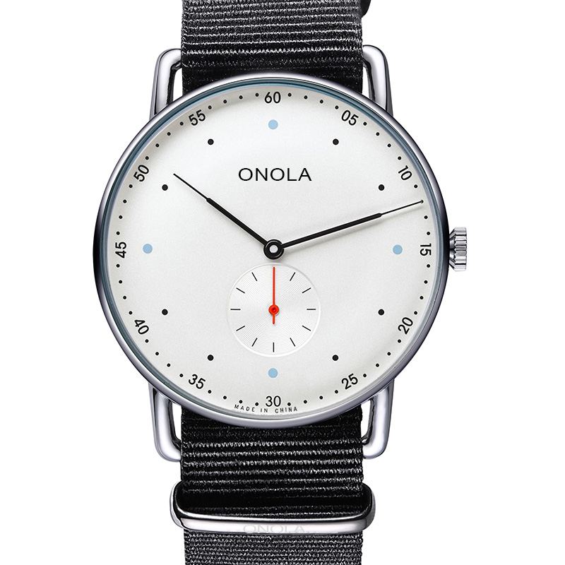 Creative Point Simple Dial Mænd Mode Nylon Læderrem Quartz Watch