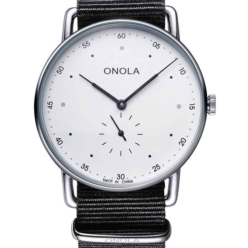 Creative Point Simple Dial Mænd Mode Nylon Læderrem Quartz Watch