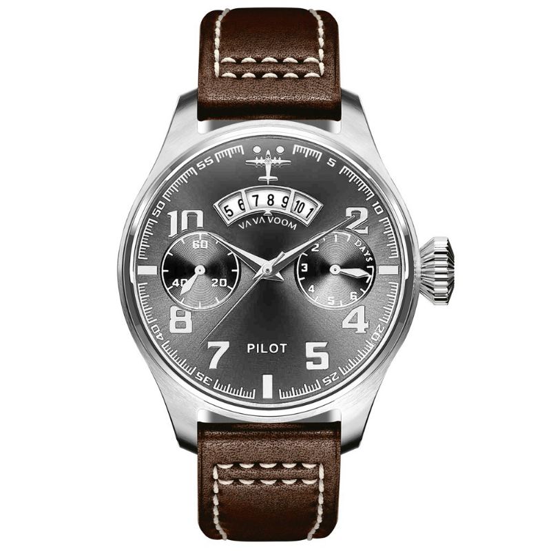 Dato Display Dekorativ Urskive Mænd Armbåndsur Casual Style Quartz Watch