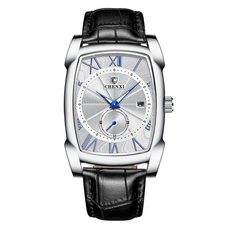 Dato Vis Kalender Business Style Herreur Rektangelskive Quartz Watch