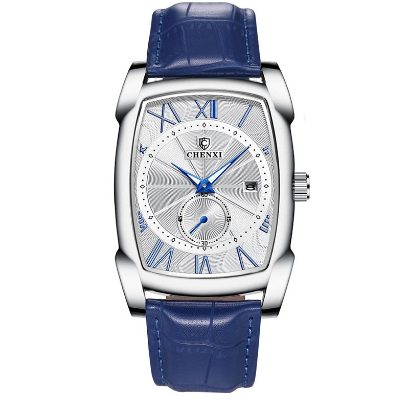 Dato Vis Kalender Business Style Herreur Rektangelskive Quartz Watch