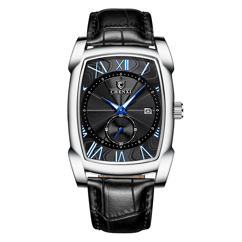 Dato Vis Kalender Business Style Herreur Rektangelskive Quartz Watch