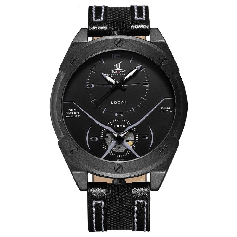 Farverigt Unikt Design Herrearmbåndsur Dual Time Display Quartz Ure