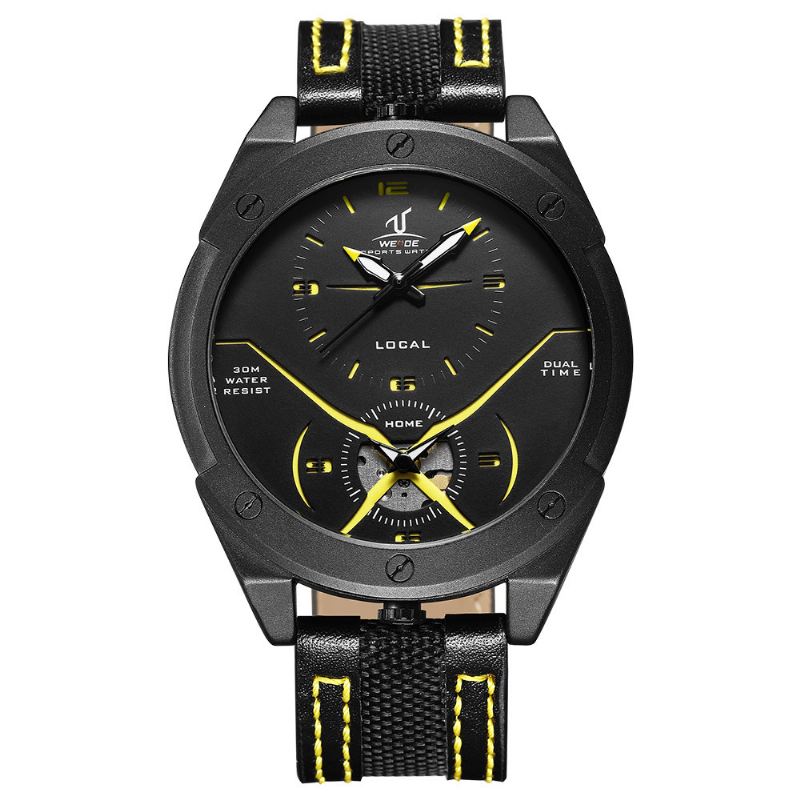 Farverigt Unikt Design Herrearmbåndsur Dual Time Display Quartz Ure