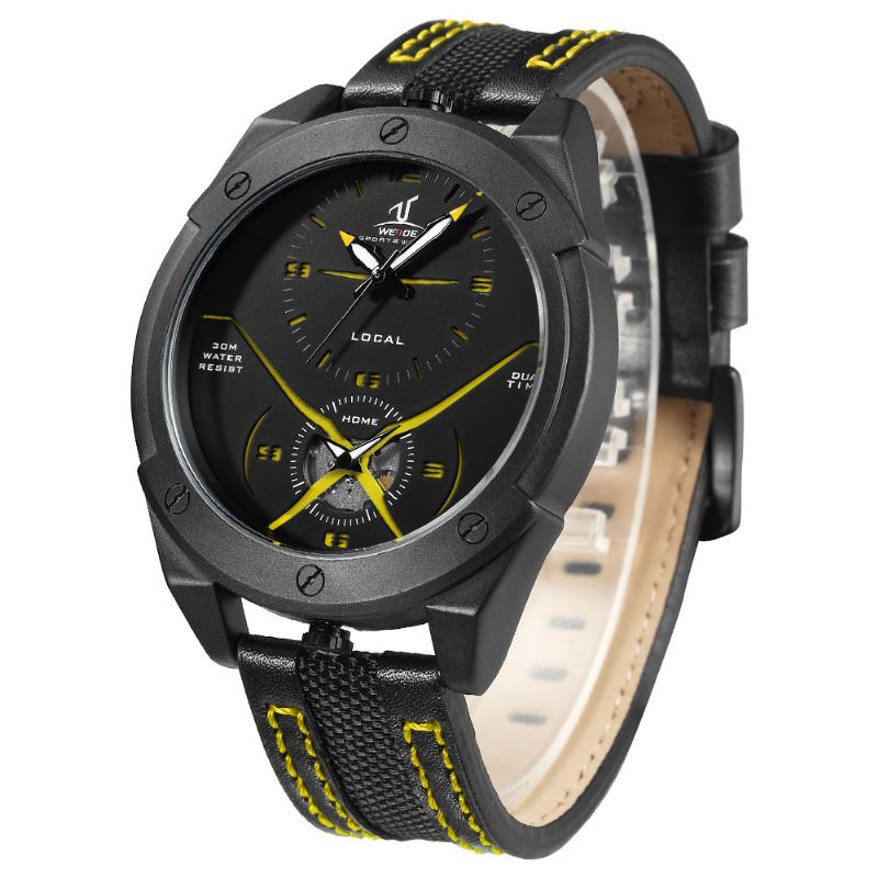 Farverigt Unikt Design Herrearmbåndsur Dual Time Display Quartz Ure