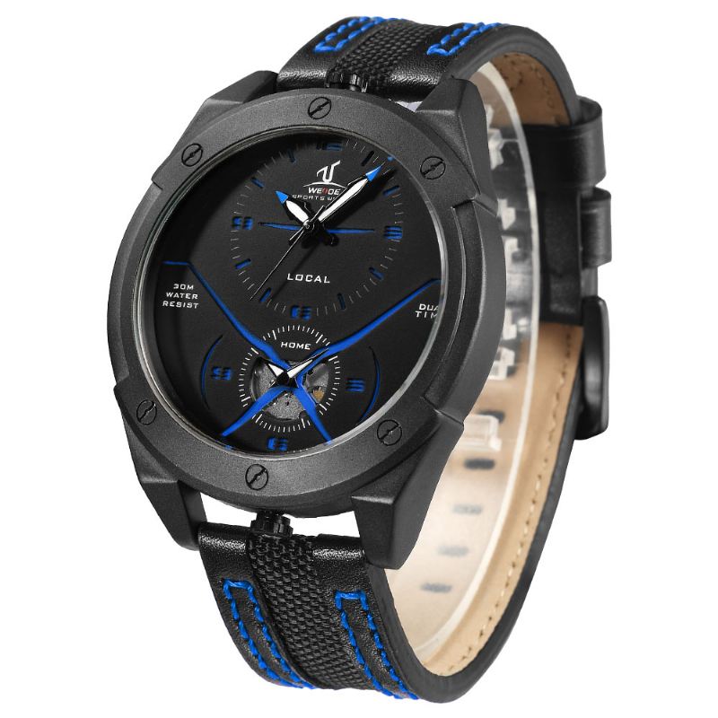 Farverigt Unikt Design Herrearmbåndsur Dual Time Display Quartz Ure