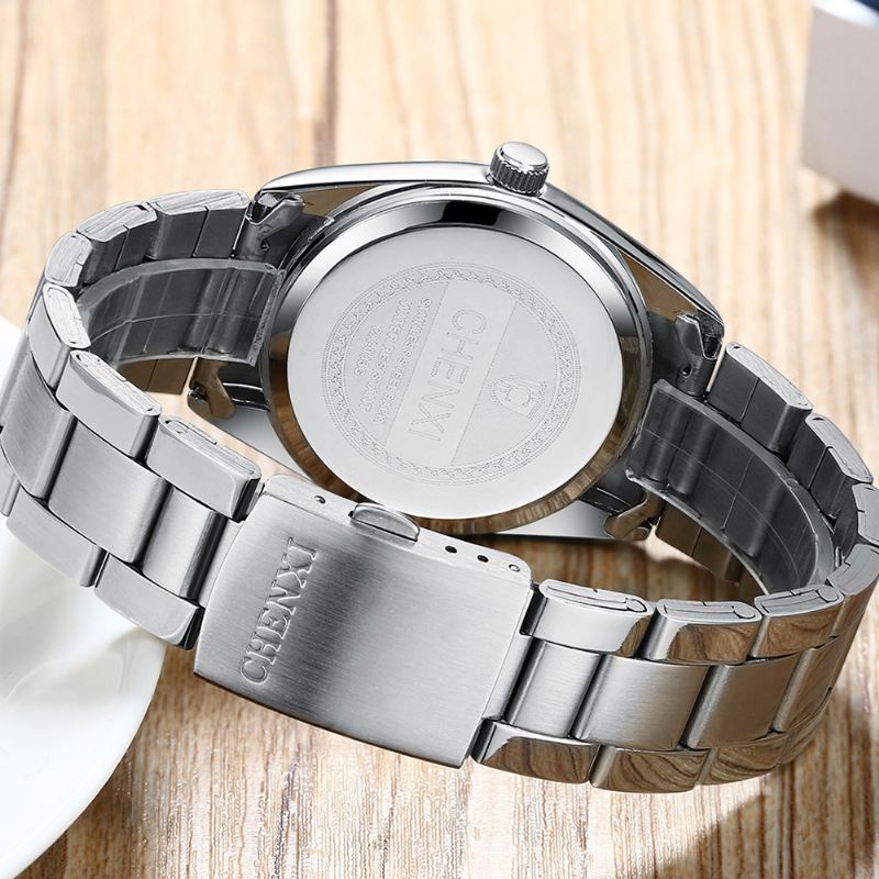 Fuldt Stål Vandtæt Par-armbåndsur Business Style Quartz Watch