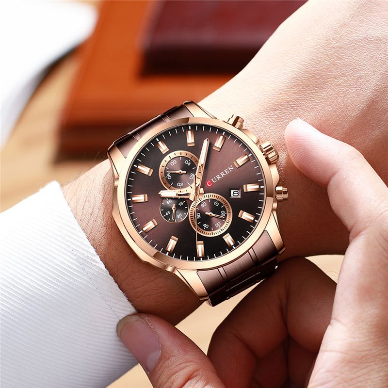 Full Steel Watch Band Quartz Watch Luminous Display Business Herreur