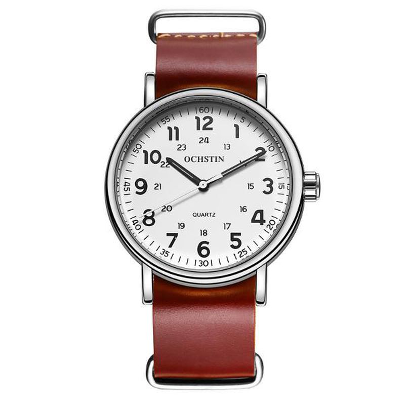 Herre Quartz Watch Casual Læderrem Business Watch