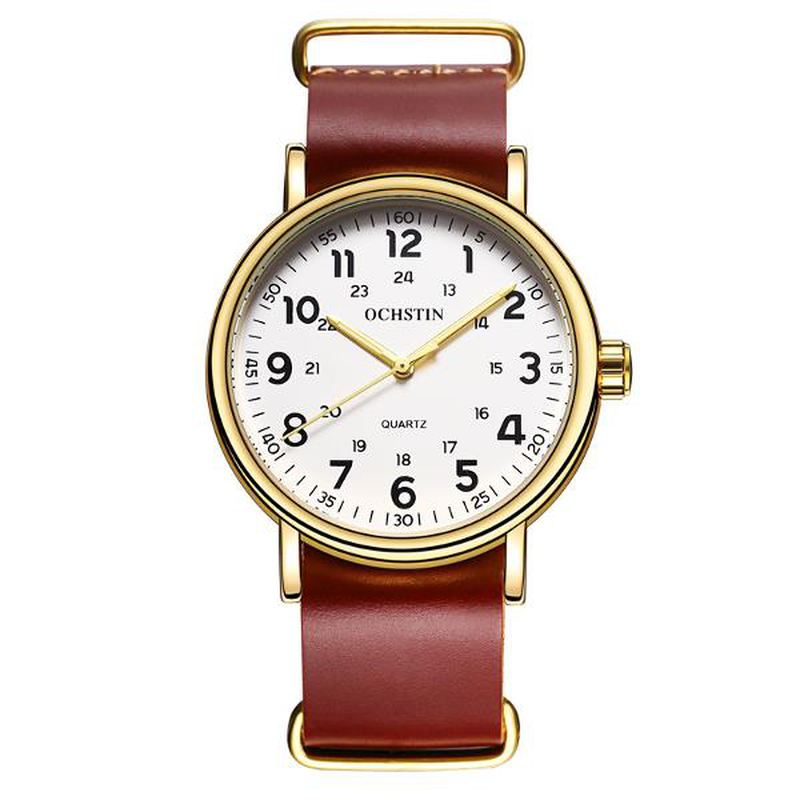 Herre Quartz Watch Casual Læderrem Business Watch