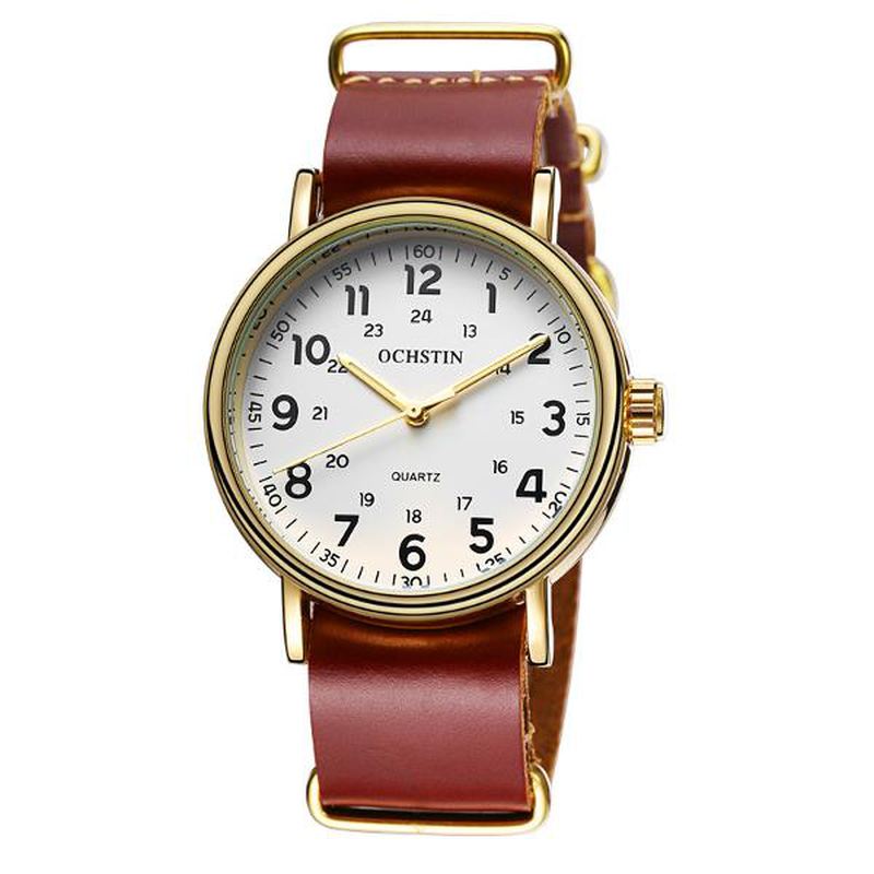 Herre Quartz Watch Casual Læderrem Business Watch