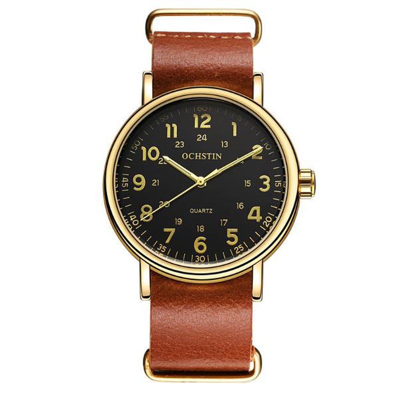 Herre Quartz Watch Casual Læderrem Business Watch