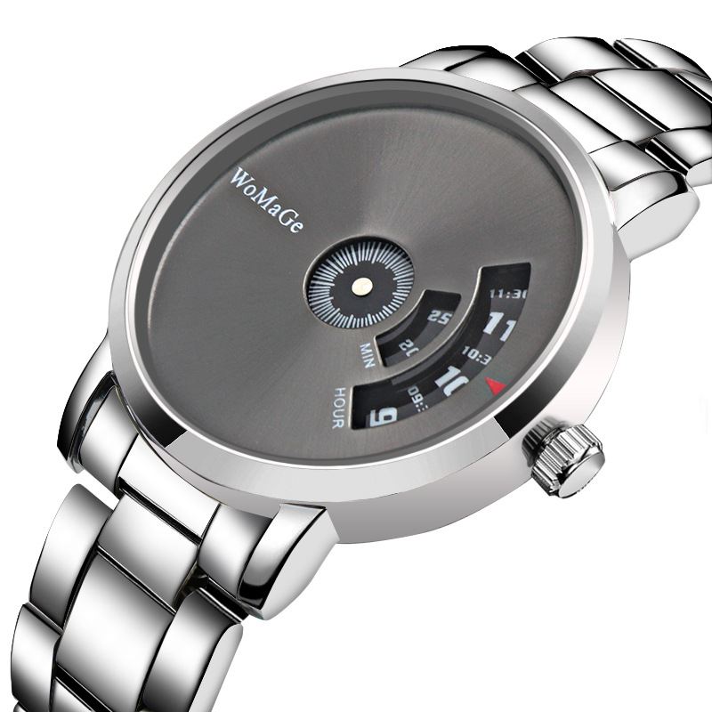 Herreur Mode Rustfrit Stål Band Business Digital Quartz Watch