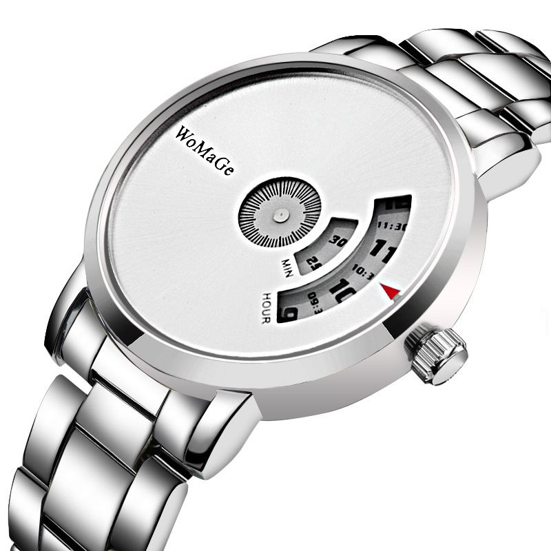 Herreur Mode Rustfrit Stål Band Business Digital Quartz Watch