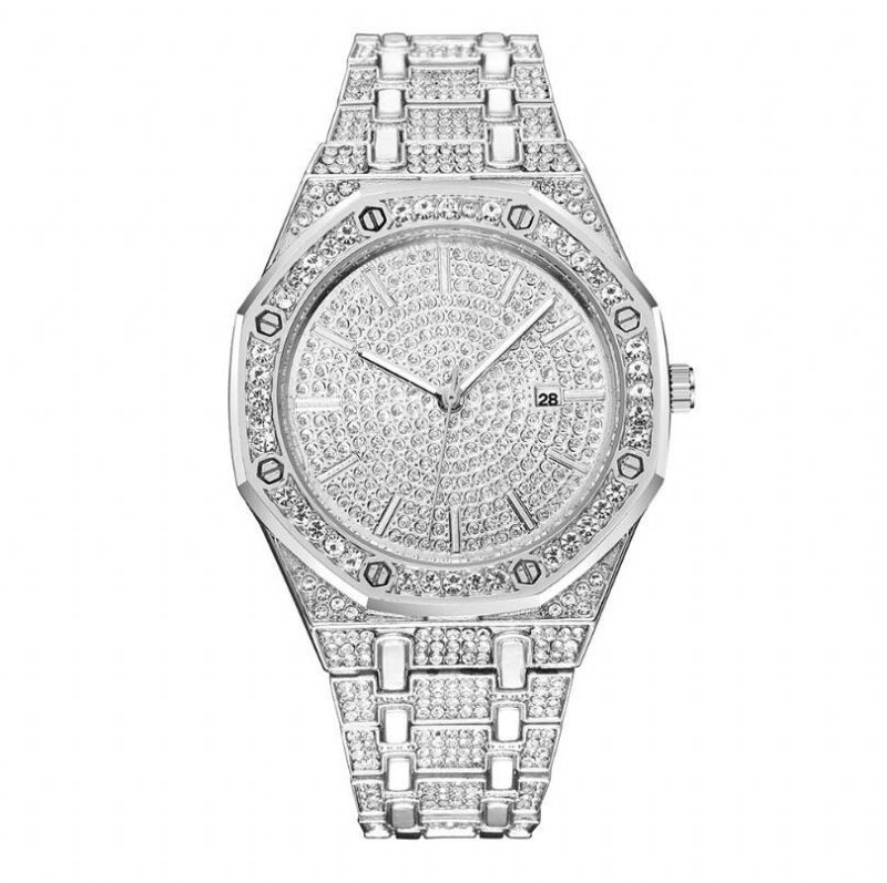 Luksus Mode Full Rhinestone Diamond Armbåndsur Unisex Quartz Watch