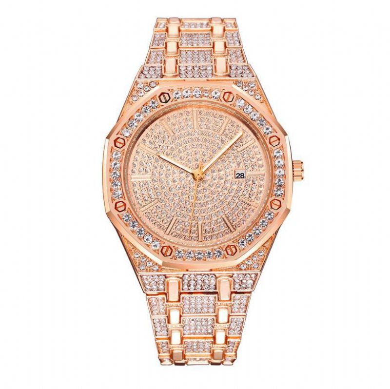 Luksus Mode Full Rhinestone Diamond Armbåndsur Unisex Quartz Watch