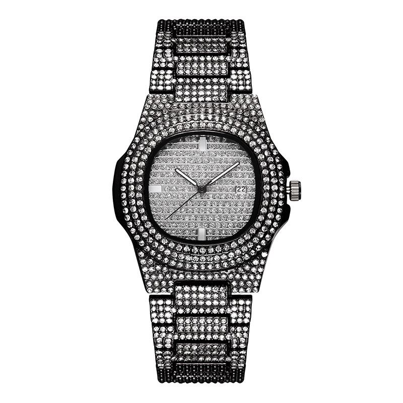 Luksus Mode Full Rhinestone Diamond Armbåndsur Unisex Quartz Watch