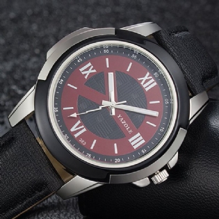 Mænd Watch Læderrem Lysende Casual Udendørs Mandlige Quartz Armbåndsur