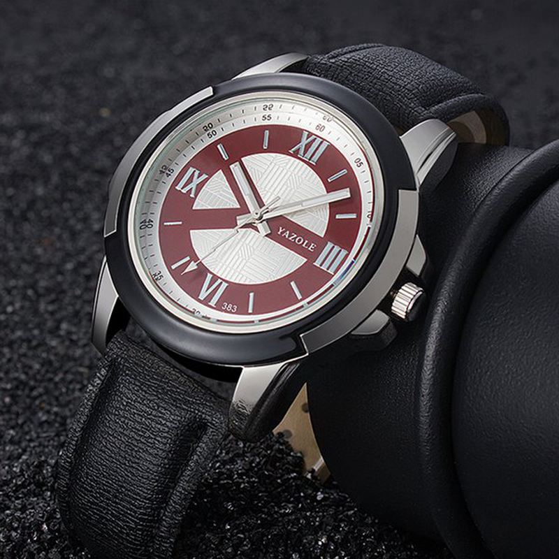 Mænd Watch Læderrem Lysende Casual Udendørs Mandlige Quartz Armbåndsur